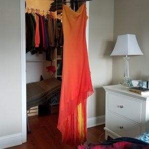 Cache Orange and Red formal dress